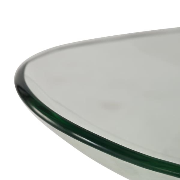 Homeroots 17" Clear And Black Glass And Metal Oval Decorative Bowl With Stand 635498 - main