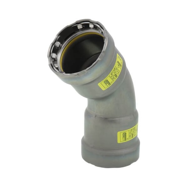 Viega MegaPressG 45 elbow P1 1.5 P2 1.5 carbon steel zinc-nickel coating 25251 - main