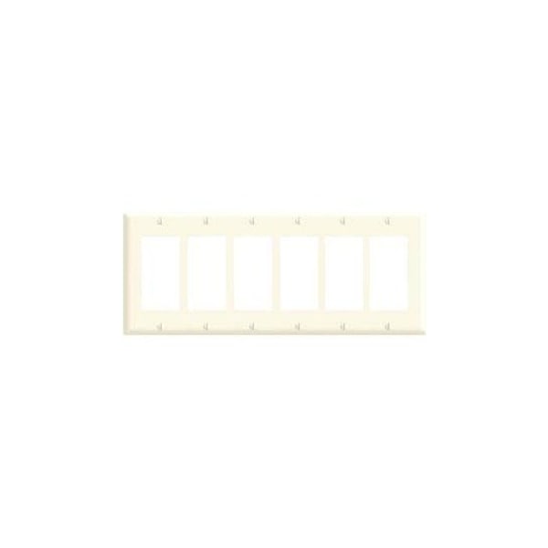 Leviton Decora Wallplate, Standard Size, Gang 6, Brown 80436 - main