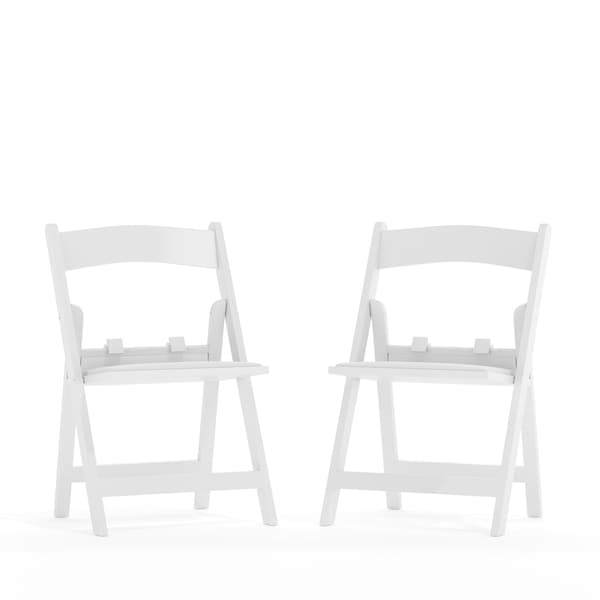 Flash Furniture Kids White Resin Folding Chair with White Vinyl Padded Seat, PK2 2-LE-L-1K-GG - main