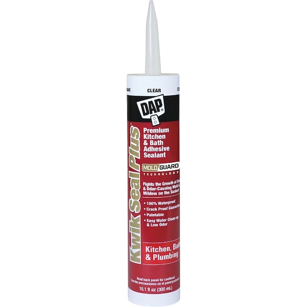 Dap Kwik Seal Plus 10.1 Oz. Clear Premium Kitchen & Bath Adhesive Sealant 7079818516 - main