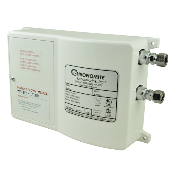 Chronomite Instant-Flow C-Micro 0.20 GPM Point of Use Electric Tankless Flow Water Heater, 20 Amp, 240V, 4800W CM-20L/240 104 - main