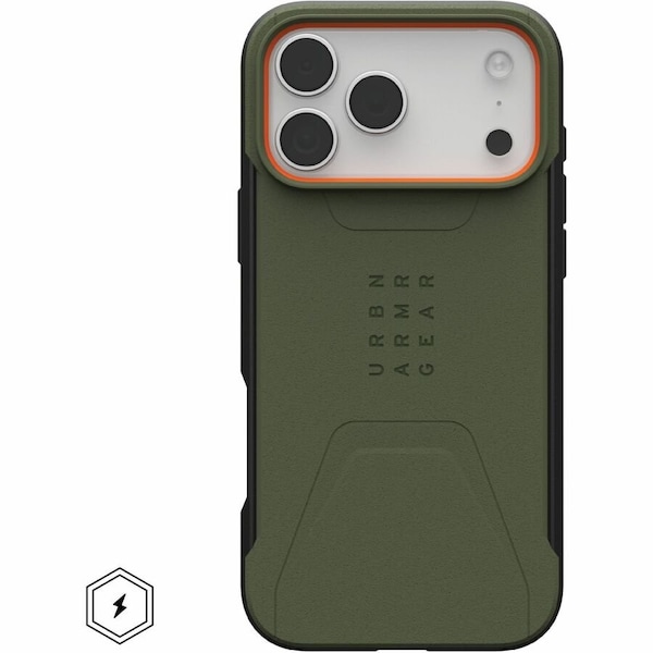 Urban Armor Gear Civilian Magsafe Case For Apple Iphone 17 Pro Max - Olive And Orange 114546117297 - main