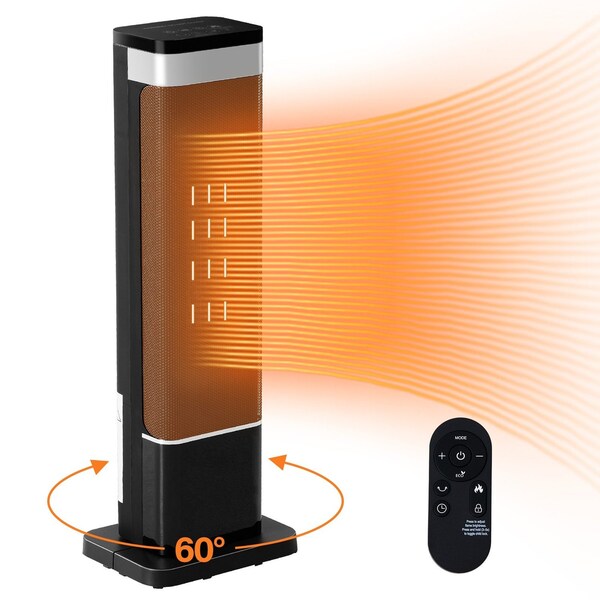 Edendirect 1500 Watt 24 in. Indoor Portable Electric Tower Space Heater, Remote, Timer, 4 Heating Modes ZR-ZHUMI-AH-NFJ1F01-24BK - main