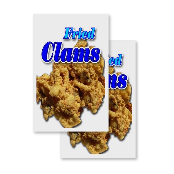 Signmission Fried Clams, Vinyl Decals Only 24 Inch x 36 Inch, Vinyl Decal, 2PK DSB-2436-2PACK-Fried Clams - main
