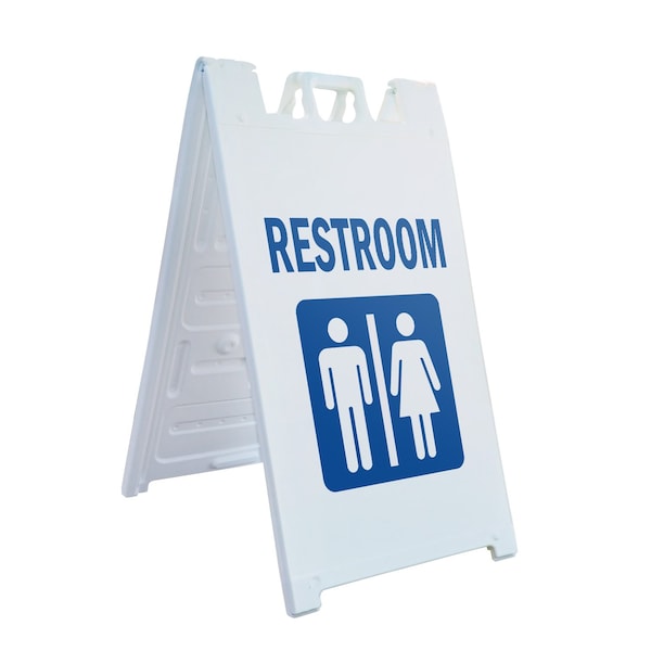 Signmission Restroom, A-Frame & 2 Decals Installed, Heavy-Duty Plastic Frame SBHD-D-2436-Restroom - main