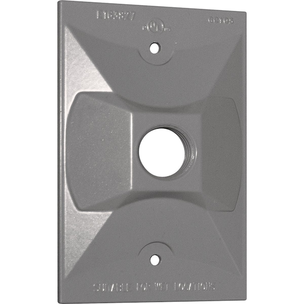 Southwire Single Gang Weatherproof 1-Hole Gray Rectangular Cover WCR1150-UPC - main
