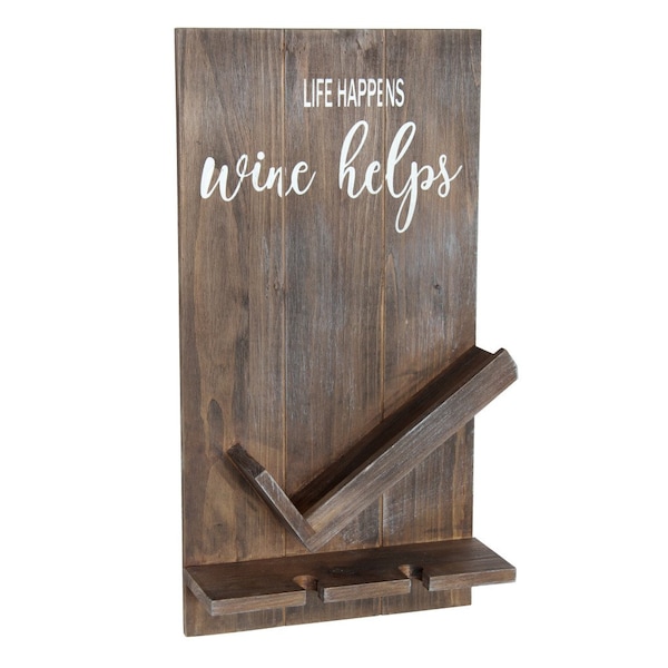 Homeroots 4" Brown Wood Entertainment Organizer 661172 - main