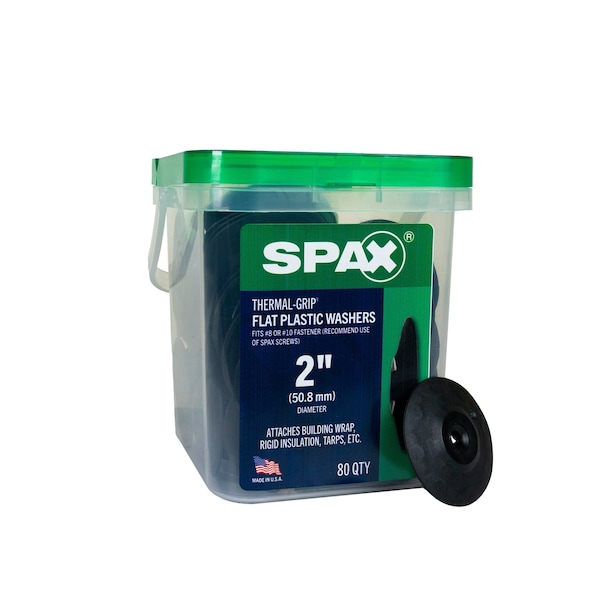 Spax 2 in Thermal-Grip Flat Plastic Washer Fastener for Insulation Wrap Thermal-Grip Pail, 80PK 5019677420008 - main