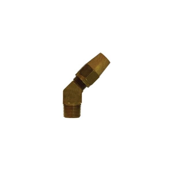First Fitting & Fastener 3/8T X 1/4 MPT BRASS 45 DEG MALE DOT AIR BRAKE ELBOW FOR COPPER TUBING 38290MID - main