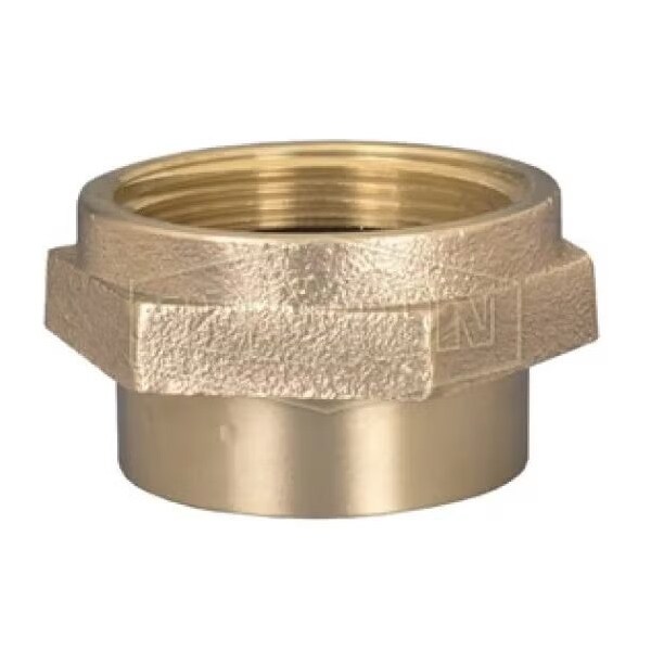 Dixon Double Hex Female Nipple, 2-1/2 in, Brass, Female NST NH, Domestic FFH25F25F - main
