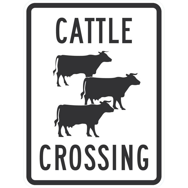 Lyle Cattle Crossing (W/Symbols), 18x24, High Intensity Prismatic, White G-10673-HI_18x24 - main