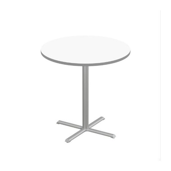 Correll Round Cafe Table, 48 in W, 48 in L, 42 in H, Particleboard Top, Frosty White SXB48DER-80-98-13 - main