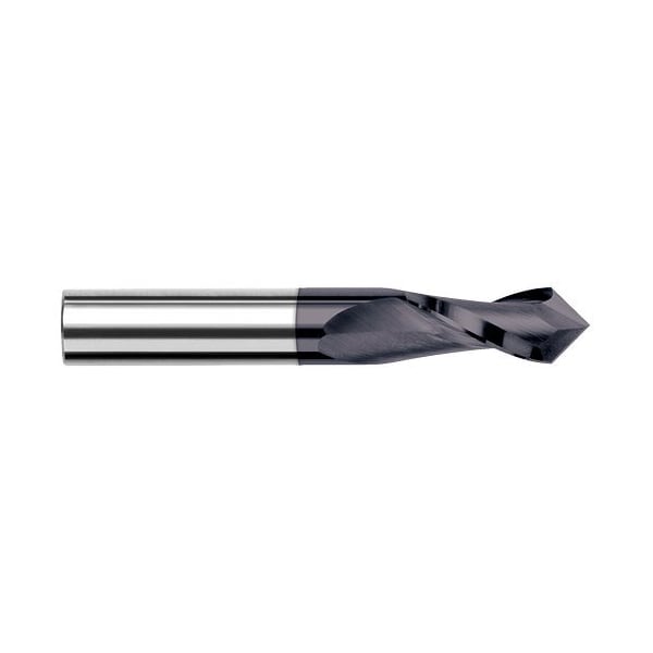 Harvey Tool 0.0250in Cutter DIA x 0.0780in (5/64) L of Cut x 120Deg. , Carbide Drill/End Mill, 2 Flutes 12968-C3 - main