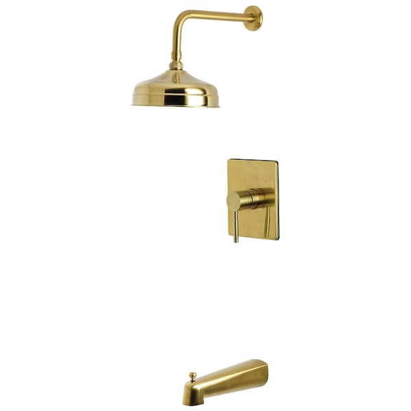 Kingston Brass Single-Handle Pressure Balanced Tub and Shower Faucet, Brushed Brass KB6347DL - main
