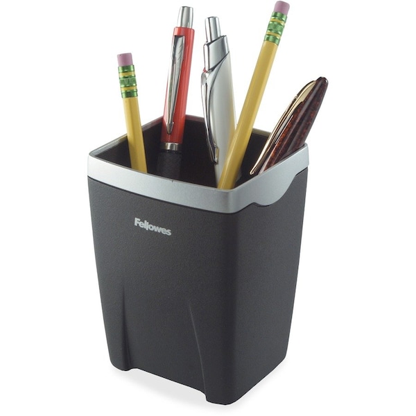 Fellowes Pencil Cup, Black/Silver 8032301 - main