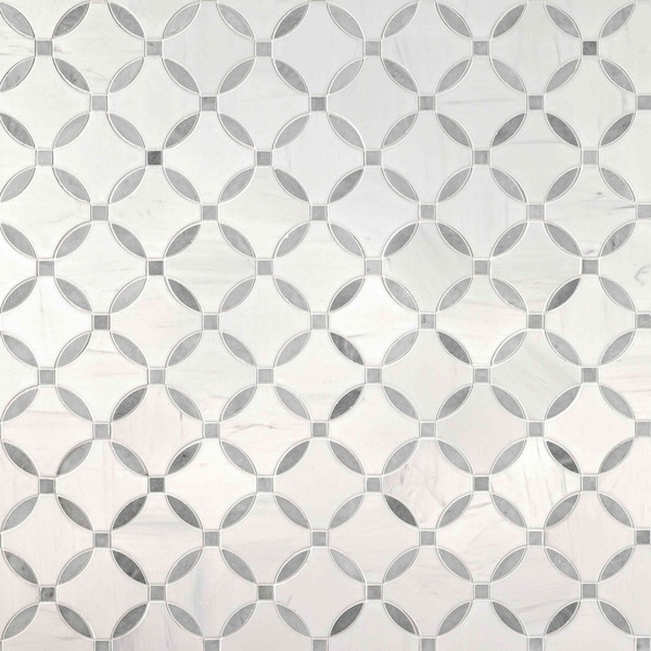 Msi Bianco Dolomite Lola Sample Polished Marble Mosaic Floor And Wall Tile ZOR-MD-0576-SAM - main