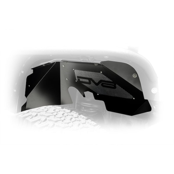 Dv8 Offroad Solid and Perforated Design With Logo Powder Coated Black Aluminum Set Of 2 INFEND-01FB - main