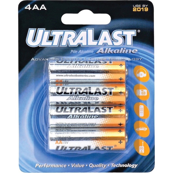 Ultralast NABC UltraLast ULA4AA Alkaline General Purpose Battery - Alkaline - 1.5V DC ULA4AA - main
