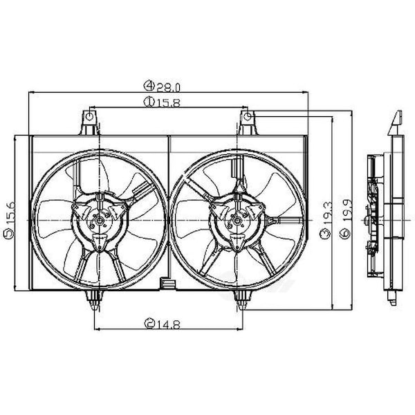 Global Parts Distributors Electric Cooling Fan Assembly 2811529 - main