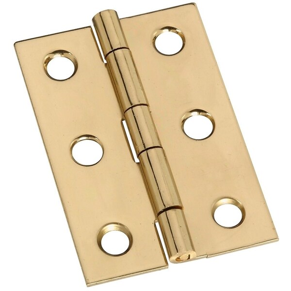 National Hardware Decorative Broad Hinge, 2 in H Door Leaf, 0.04 in Thick Door Leaf, Brass, Solid Brass, 5 lb, 2PK N211-375 - main