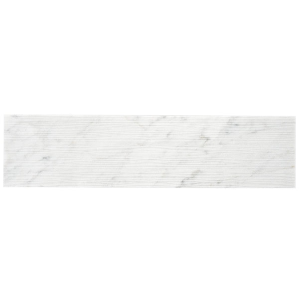 Apollo Tile Artisana 3x12 in. White Textured Bianco Carrara Etched Linear Wave Elongated Subway Tile, 20PK APLEFT8802CAA - main