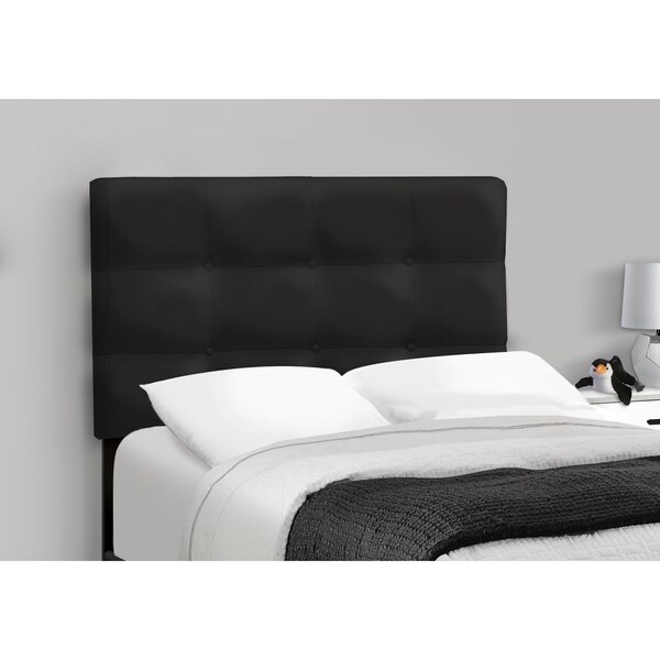 Monarch Specialties Bed, Twin Size, Upholstered, Bedroom, Frame Only, Youth, Teen, Juvenile, Black Velvet, Transitional I 5924T - main