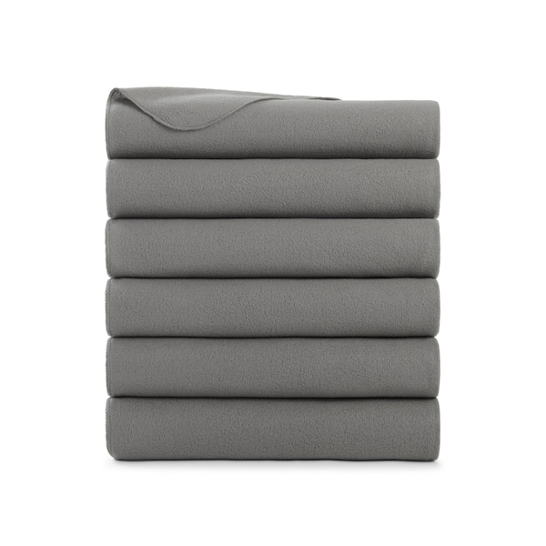 Arkwright Home Cozy Soft Polar Fleece Throw Blanket 50x60 Grey (6pk), 6PK P-FCPL-6PK-GY - main