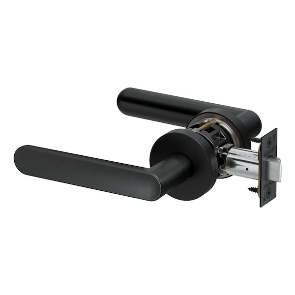 Schlage Grade 2 Passage Tubular Lock, Non-Keyed, Selena Lever, A Rose, Matte Black Finish PT10 SELA 622 - main