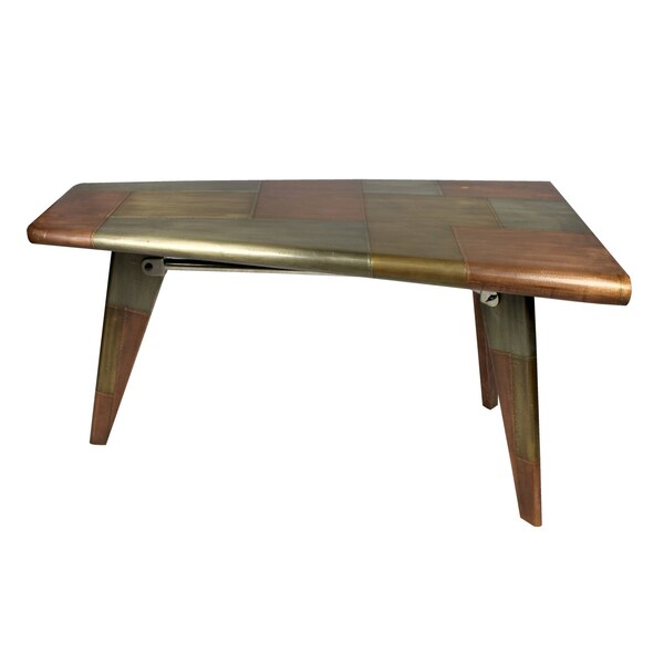 Homeroots 55" Copper Aluminum Writing Desk 489177 - main