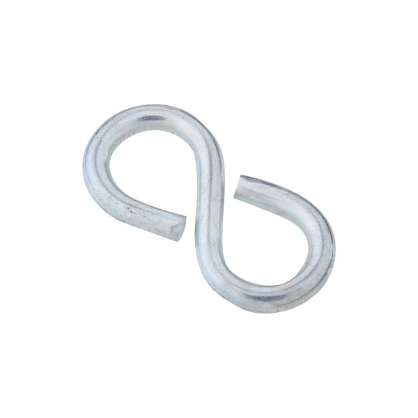 National Hardware S-Hook, 20 lb Working Load, 1/8 in Dia Wire, Steel, Zinc, 5PK N121-350 - main