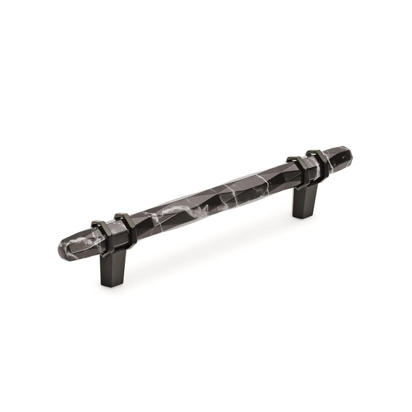 Amerock Carrione 5-1/16 in 128 mm Center-to-Center Marble Black/Black Bronze Cabinet Pull BP36649MBKBBR - main