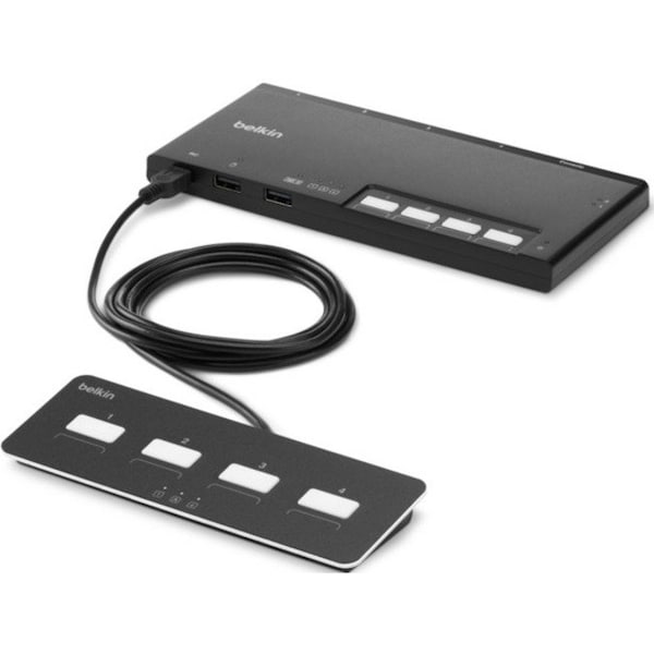 Belkin 4-Port Dual Head DP Modular Secure KVM Switch PP4.0 W/ Remote F1DN204MOD-PP-4 - main