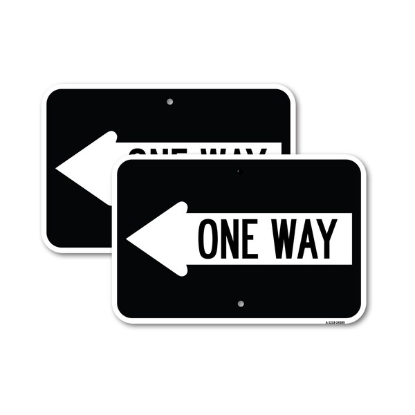Signmission One Way With Left Arrow, 18'' X 24'' 2 Signs, Heavy Gauge Aluminum, 2PK A-1824-2PACK-24385 - main