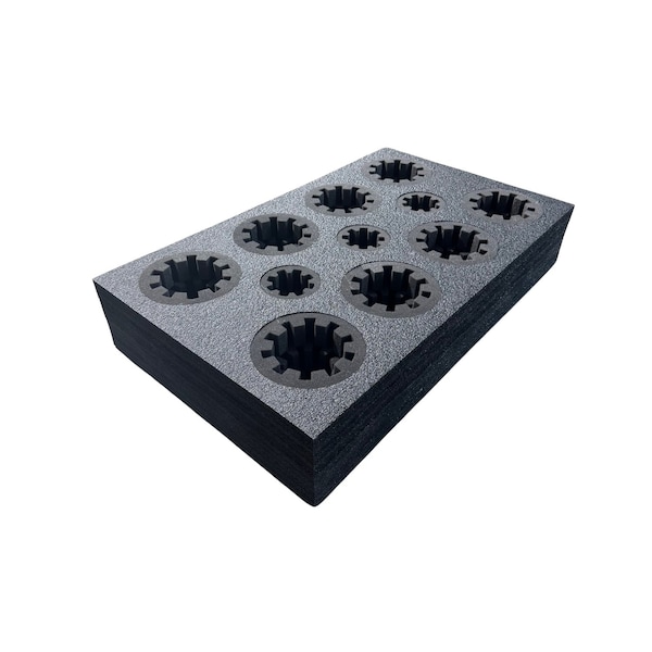 Epe Usa Floral Arrangement Transport Tray, Black 11 Holes, 40 x 24 x 7 in, Adjustable for 2-6 inch Vases E07667 - main