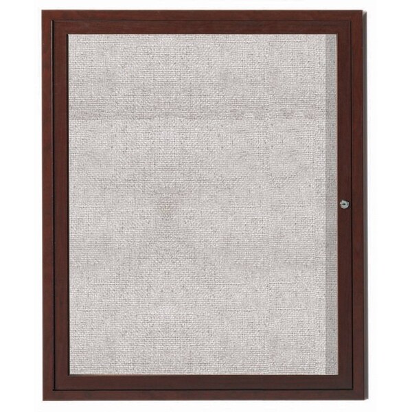 Aarco Outdoor Enclosed Bulletin Board w/ Al Wood Look Finish, Walnut Wood Look, 36''Hx30''W ODCCWW3630R - main