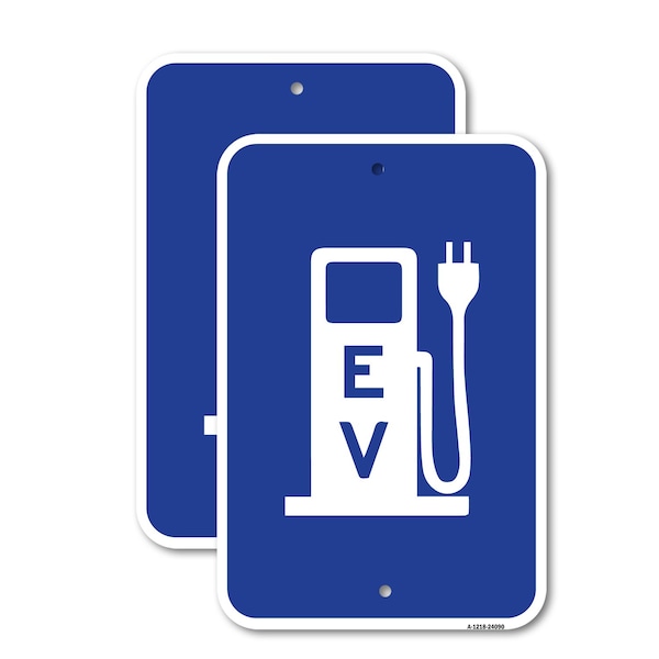 Signmission Ev Electric Vehicle Charging Station, 18'' X 24'' 2 Signs, Heavy Gauge Aluminum, 2PK A-1824-2PACK-24090 - main