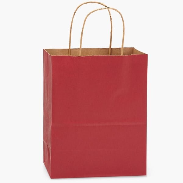Nashville Wraps Christmas Red Recycled Kraft Bags, Cub 8x4.75x10.5", 250PK BCTCR - main