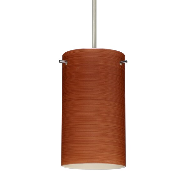 Besa Lighting Stilo 7 Cord Pendant, Cherry, Satin Nickel Finish, 1x5W LED 1BT-4404CH-LED-SN - main