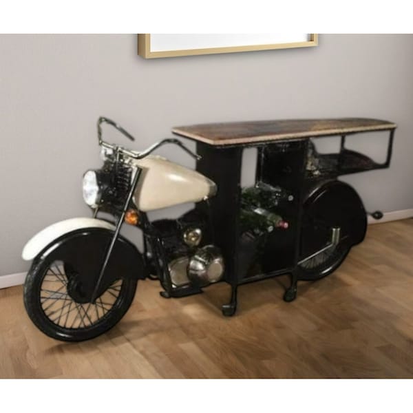 Homeroots Black and White Metal And Solid Wood Rolling Bar Cart With Wine Storage 489628 - main