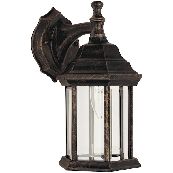 Home Impressions Antique Black w/Gold Highlights Incandescent Type A Outdoor Wall Light Fixture IOL4ABG - main