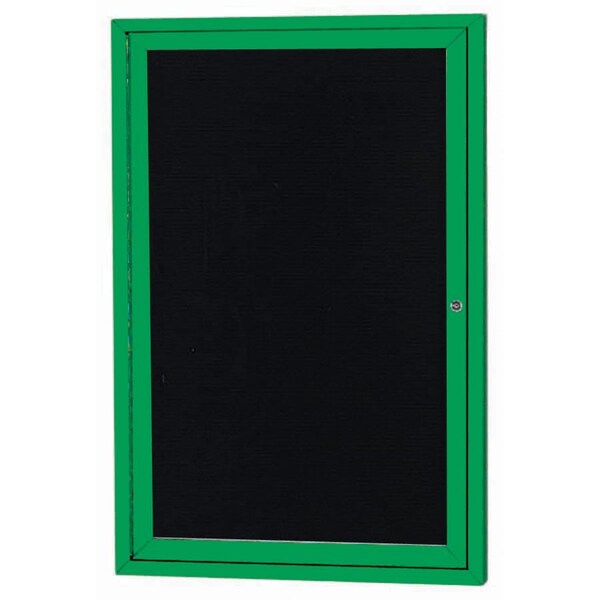 Aarco Enclosed Letter Board Directory w/ Powder Coated Green Aluminum Frame, 36''Hx24''W, 1 Door ADC3624G - main