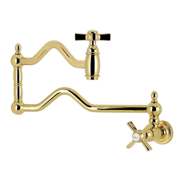Kingston Brass Wall Mount Pot Filler Faucet, Polished Brass KS2102ZX - main