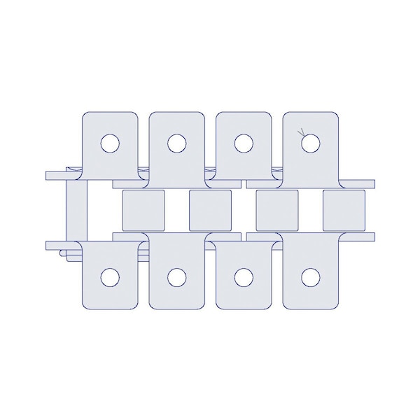 Hkk Chain HKK Riveted Single Pitch Standard w/K-1 Att on Every P, 1.5P, 7/8 Dia x 1 W RC120RK1EV - main