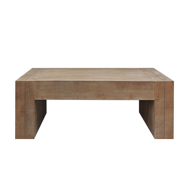 Homeroots 49" Natural Wood Chunky Rectangular Coffee Table 694837 - main