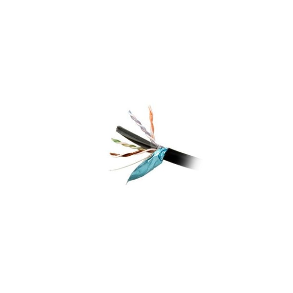 Cable Wholesale Plenum Shielded Cat6a blk Copper Ethernet Cable, 10 Gigabit Solid, CMP, 500Mhz, 23 AWG, 1000ft 14X6-522NH - main