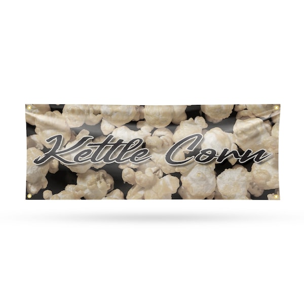 Signmission Kettle Corn, 18 Inch x 48 Inch, Vinyl Banner B-30717 - main