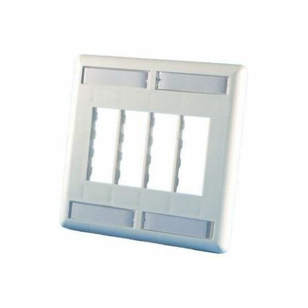 Ortronics 8-PORT FLUSH MOUNT UNLOADED, DOUBLE GANG TRACJACK, FOG WHITE 40300554 - main