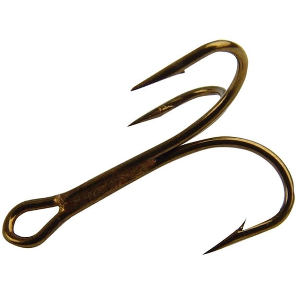 Mustad 3551DT-6 by 0-25 Duratin Ringeye Sport Treble Hook, Size 6, 25PK 3551DT-6/0-25 - main