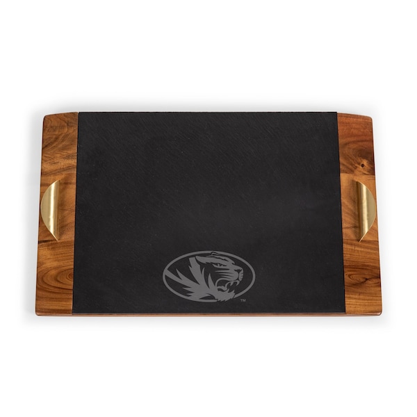 Picnic Time Family Of Brands NCAA Mizzou Tigers Covina Acacia and Slate Serving Tray 957-07-512-393-0 - main